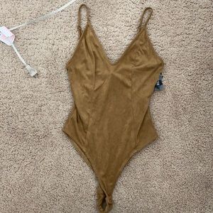 Bodysuit! Suede. Never worn